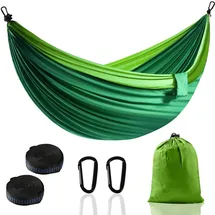 zouway Outdoor-camping-hängematte – Superleichte, Tragbare Fallschirmhängematte Mit Zwei Baumgurten – Aus Nylon – Reisebaum (dunkelgrün, 280 X 140 Cm)
