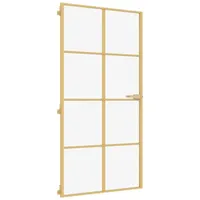 vidaXL Innentür Schlank Golden 102,5x201,5 cm Hartglas und Aluminium