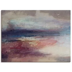 Wandbild ARTLAND "Küstenlandschaft Sonnenunterg", blau (farbe bild(er): blau), B:80cm H:60cm T:1,8cm, Canvas, Leinwand, Bilder, als Leinwandbild, Poster in verschied. Größen