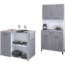 Parisot Buffet Set Malice 3 Betonoptik/Weiß