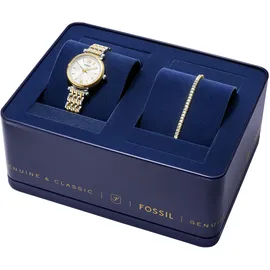 Fossil Damen Analog Quarz Uhr mit Edelstahl Armband ES5450SET