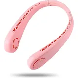 Klingenloser Nackenventilator Mit 3 Geschwindigkeitsstufen (pink), Wiederaufladbarer, Freihändiger, Tragbarer Nackenventilator