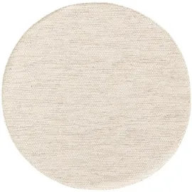 benuta Pure Wollteppich Creme, Textil, Uni, rund 200x200 cm Care - Fair, Handmade in India, pflegeleicht, Teppiche - Böden, Teppiche, Naturteppiche