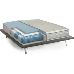 Dmora Doppelmatratze Larissa, Memory-Matratze und Taschenfedern und Silberionen, 100% Made in Italy, Anti-Milbe und hypoallergen, Cm 160x190 h37