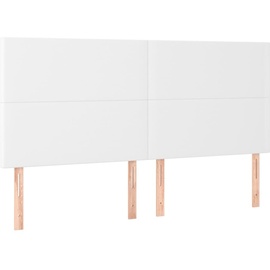 vidaXL Boxspringbett mit Matratze & LED Weiß 160x200 cm Kunstleder