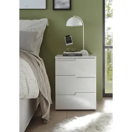 Die Möbelfundgrube Nachtschrank SPICE 46 x 40 x 59 cm Weiß Hochglanz