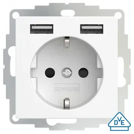 2USB Schuko-Steckdose 2USB 55 x 55 mm Weiß 1 St.