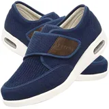Möge Orthopädische Herren Sneaker Hausschuhe Rutschfest Senioren Klettverschluss Schuhe Schuhe Geschwollene Füße(Blue,48 EU) - 48 EU