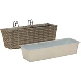 vidaXL Balkon 2 Pcs 50 x 17 x 17 cm Grau