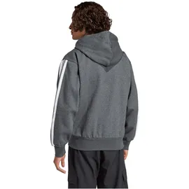 adidas Essentials 3-Streifen Kapuzensweatjacke Herren Grau/Schwarz L