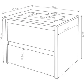 Mendler HWC-B19 Waschtisch 50 x 60 cm