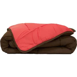 Poyet-Motte Couette Chaude Microfibre 400 Gr/m2 Calgary Chocolat - Corail 140x200cm