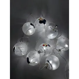 Buri LED Lichterkette aus Glas-Weihnachtskugeln Weihnachtsbeleuchtung Weihnachtsdeko