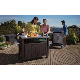 KETER Grilltisch 134 x 88 cm Edelstahl Braun