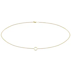 Elli PREMIUM Choker Panzerkette Kreis Geo Design 375 Gelbgold 40 Damen 