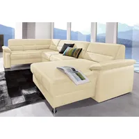 sit&more Wohnlandschaft Kunstleder U-Form 3-Sitzer Beige
