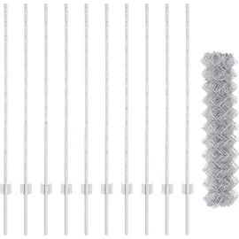 vidaXL Zaun mit Pfosten 1,2 x 10 m Silber/Stahl