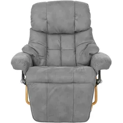 Robas Lund MCA Relaxsessel Calgary 2, Fernsehsessel Sessel, Stoff/Textil 150kg belastbar ~ hellgrau, naturbraun