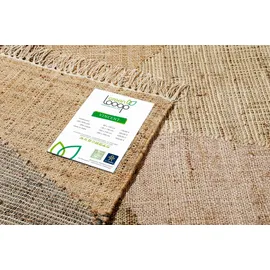 Green Looop Teppich GREEN LOOOP "Vincent GL-82111", braun, B:160cm H:4mm L:230cm, Baumwolle, Jute, Teppiche, Teppich, Naturfaser Teppich aus 80% Jute 20% Baumwolle, mit Fransen, Wohnzimmer
