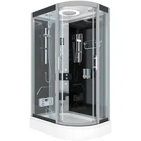 AcquaVapore Komplettdusche mit Schiebetür rechts 80 x 120 cm schwarz Sicherheitsglas D60-73T1R-ALL