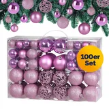 DEUBA Casaria Weihnachtskugeln 100er Rosa