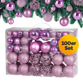 DEUBA Casaria Weihnachtskugeln 100er Rosa