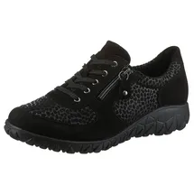 WALDLÄUFER HAVY-Soft Schnürschuh Freizeitschuh, Halbschuh, Komfortschuh mit Reißverschluss, H-Weite schwarz 42 EU (8 UK)