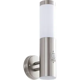 LINDBY Außenwandleuchte Edelstahl 36,5 cm inkl. Bewegungsmelder grau