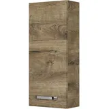 Saphir Hängeschrank SAPHIR "Serie 4010 Wand-Badschrank 30 cm breit mit 1 Tür, 2 Glas-Einlegeböden", braun (eiche ribbeck quer nachbildung), B:30cm H:70cm T:17cm, Spanplatte, Schränke, Hängeschrank, Badezimmer-Hängeschrank inkl. Türdämpfer, Wandschrank 70 cm hoch