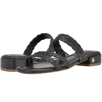 Tommy Hilfiger Damen Olise Flache Sandale, Schwarz, 38.5 EU - 38.5 EU