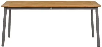 Apple Bee Bijou Diningtisch 180x90cm Alu taupe mit Teak-Tischplatte