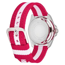 s.Oliver SO-3402-LQ 0 mm Gehäuse silberfarben Stoffarmband pink