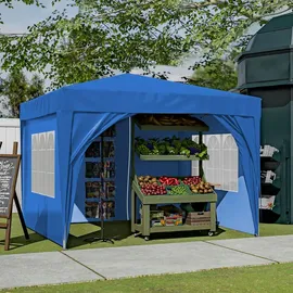 Laiham Faltpavillon 3 x 3 m inkl. 4 Seitenteile Blau