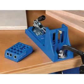 Kreg Jig K4 Starter Set ( K4 ) Tischler Komplettset Verbindungssystem aus Holz mit Bohrschablone K4, Stufenbohrer, Bit, Schrauben und Stopfen