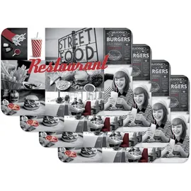 Venilia Tischset Restaurant Muster, Platzset für Esszimmer, Esstischmatten, Telleruntersetzer, Platzdeckchen, lebensmittelecht, 45 x 30 cm, 4 Stück, 59087