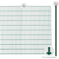 Arvotec Doppelstabmattenzaun "ESSENTIAL 203 zum Aufschrauben" Zaunelemente Zaunhöhe 203 cm, Zaunlänge 2 - 60 m Gr. H/L: 203 cm x 8 m H/L: 203 cm, grün (dunkelgrün) Zaunelemente