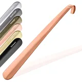 JK Trade® Das Original | 42cm STABILER Edelstahl Schuhlöffel Lang | Schuhanzieher Edelstahl Lang zum Stehen | Schnell & Rückenschonend | optimierte Länge & Breite | Shoe Horn Business | Kupfer