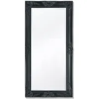 Furnicato Wandspiegel im Barock-Stil 100x50 cm Schwarz (1-St) schwarz