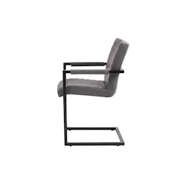 möbelliebling Esszimmerstuhl Freischwinger Grau Eisengestell PARZIVO