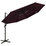 vidaXL Sonnenschirm mit Aluminium-Mast Ø 300 cm bordeauxrot