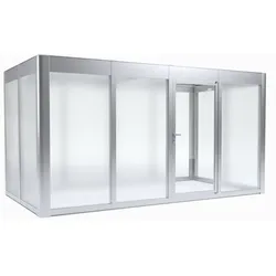 SunElements Design Gewächshaus SunGarden Deluxe mit Photovoltaik-Option 4.2 ALU Natur, Wände: ESG 5mm satiniert, Dach: 6mm Acrylglas