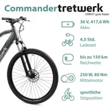 Tretwerk Commander E Bike Mountainbike 29 Zoll Pedelec MTB Hardtail - Grau