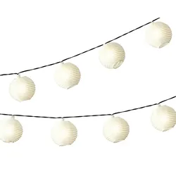 Lumineo LED Solar Lichterkette Lampions 3,5m Nylon Warmweiß