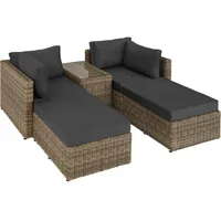 Tectake San Domino Rattan Lounge braun/grau