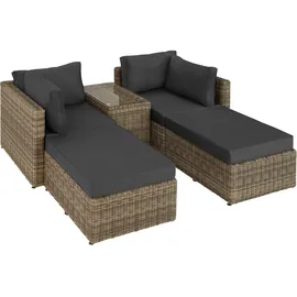 Tectake San Domino Rattan Lounge braun/grau