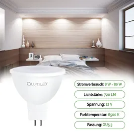 Lumiled 10x Led-lampe Gu5.3 Strahler MR16 8W = 80W 720lm 6500K Kaltweiß LUMILED