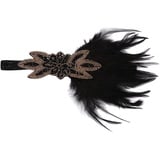 1920s Kopfschmuck Flapper Stirnband Damen 1920er Feder Stirnband 20er Jahre Stil Flapper Charleston Haarband Great Gatsby Damen Fasching Kostüm Accessoires für Frauen Kristall Stirnband