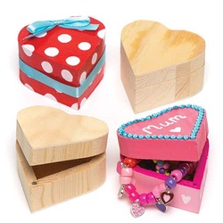 Holzdosen "Herz" (pro Set 4) Basteln mit Holz