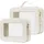 popvibe Transparente Make-up-Tasche, Kulturbeutel, Reise, transparente Kosmetiktasche mit Reißverschluss, tragbarer Make-up-Organizer, Reisen, Weiss/opulenter Garten, Medium+Large