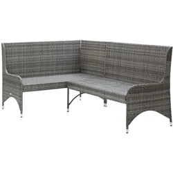 vidaXL Garten-Ecksofas 2 Stk. Poly Rattan Grau